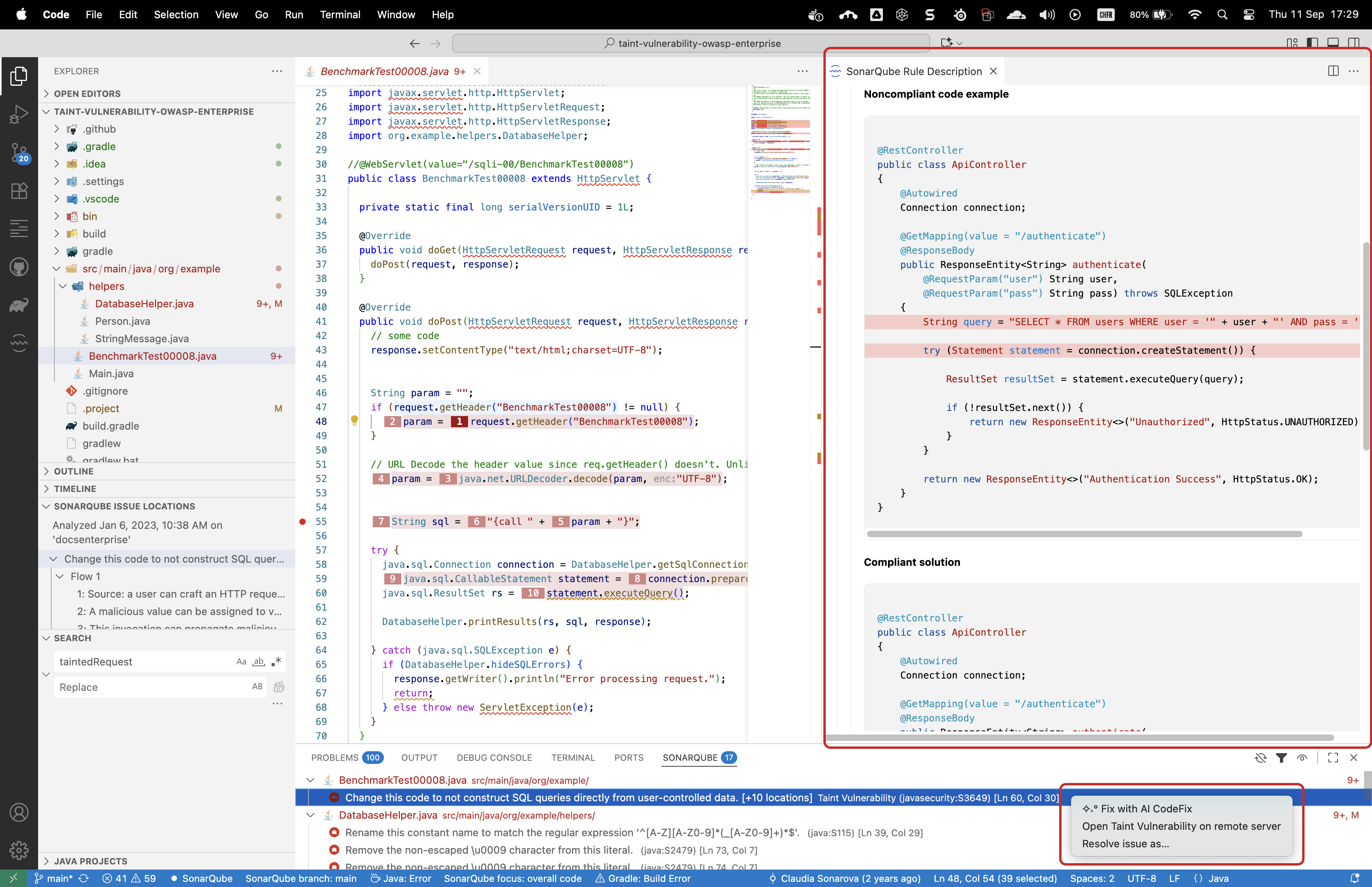 The SonarQube Rule Description tab will give you lots of information to help you fix your issue.
